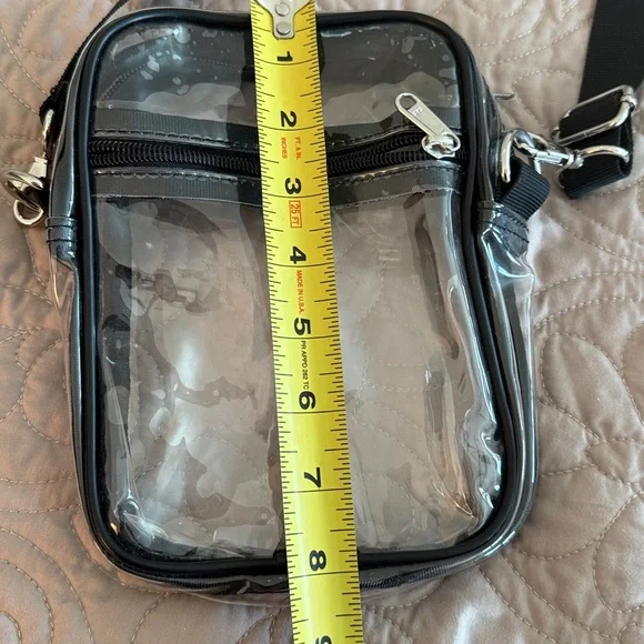 Clear Crossbody Concert Bag with Black Strap - Picture 4 of 4